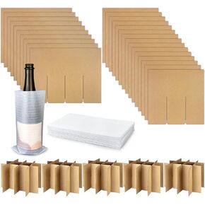 5 Sets Glass Dividers for Moving Boxes Packing for Glassware Dish Packing Boxes Cardboard Dividers with 20pcs Foam Pouches Fits 16x12x12 Inch Box Box Not Included