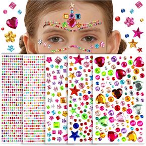ygdz 2000pcs ملصقات الأحجار الكريمة ، ملصقات مجوهرات الراين اللاصقة لصياغة الصياغة ، والأحجار الكريمة للأطفال ، والماس المبلور الأكريليك ، والعصا على المجوهرات للحرف اليدوية ، ودبابيس البهجة ، والمكياج