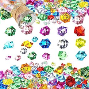 600pcs أحجار الراين الملونة من أكريليك الماس إناء ملء تعويم أسماك خزان الديكور حديقة زهرة الزهرة زخرفة الحامل شمعة الحرف الكريستال (7 مزيج من الألوان ، التحميل المختلط)