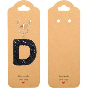 Qlcbelove 100pcs بطاقات عرض سلسلة المفاتيح ، 2.16 '' x 6 '' Kraft Cards keychain keychain حامل ، مصنوع يدويًا مع بطاقات معلقة للحب لبطاقات المفاتيح التي تعرضها مجوهرات التعبئة والتغليف (Kraft-keychain)