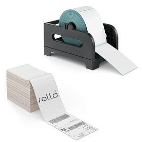 Rollo 500 Pack of 4x6 Thermal Labels and Label Holder Bundle - 4x6 Shipping Labels with Thermal Label Holder for Stack or Rolls