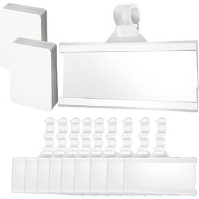 100 Pack Plastic Wire Shelf Label Holders, Reusable Plastic Shelf Tags, Price Label Holder for Pantry Retail Shopping Mall Store Supermarket