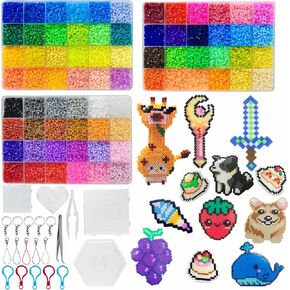 مجموعة Fuse Beads Kit - 39000 PCS مجموعة حبات الحديد ، 72 ألوانًا 2.6 مم ، حرف فنية محددة للأطفال من عمر 9 سنوات ، فتيات الفتيان 9 10 11 12 13 14 سنة عيد ميلاد عيد الميلاد الحاضر.