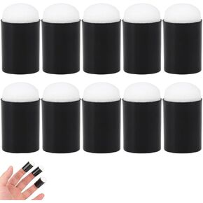 10 PCS Finger Sponge Daubers ، Aptlicing Finger Sponge Appongator لـ Ink Chalk Straming Stenciling Making Crrafting Card Making (Black)