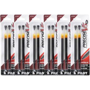Pilot Precise V7 RT Liquid Ink Retractable Rollerball Pen Refills, 0.7mm, Fine Point, Black Ink, Pack of 12
