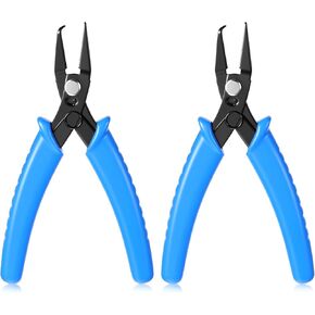 2 Pcs Split Ring Pliers for Jewelry Making Jump Ring Opener Split Ring Opening Pliers Finger Tool Opening Pliers Tweezers Opener Tools for Opening Split Ring or Key Chain Beading Repair Supplies