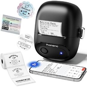 Phomemo Label Maker, M160 Bluetooth Address Label Printer with Different Fonts and Templates, 2 Inch Barcode Label Maker for Small Business, Mailing, Logo, Clothing, Sticker Printer for Phone& PC