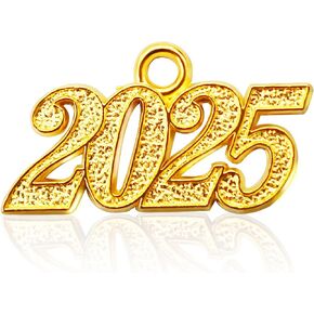 2025 Gold Plated Charm for Graduation Tassel, Decorative Number Pendant