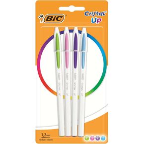 Bic Cristal Up Ballpoint Pens - Assorted Colours, Pack of 8
