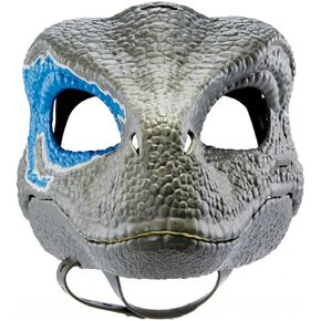Dino Mask Movable Jaw Dinosaur Toy Halloween Dinosaur Comple Party Maskerade Mask Latex Party (Blue)