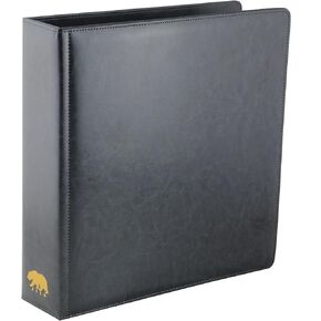 Ursae Minoris 3 D-Ring Standard Format Zipper Binder for Coins, Trading Cards, Stamps, Currency, Bank Notes, Documents, and Other Collectibles - Burgundy