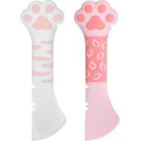 2pcs cat food spatula ، فتاحة طعام القطط السيليكون ، CAT CAT CAN CAN PENTER مع CAT PAW HANLD ، 5.1 × 1.57 في ملعقة طعام مبل