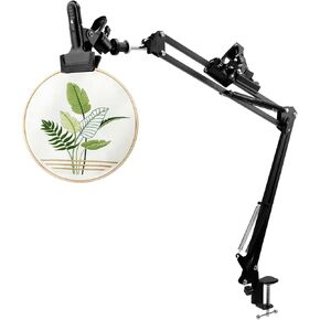 Embroidery Stand,Metal Cross Stitch Hoop Stand Embroidery Hoop Holders,Adjustable Rotated Folding Cross Stitch Stand Clamp Suitable for Cross Stitch Supplies and Embroidery Frame