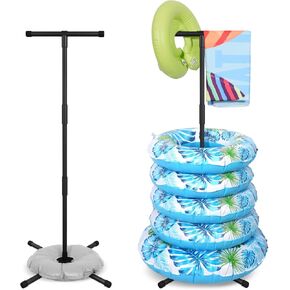 2-Pack Pool Float Rack with Water Bags, 50"x25" PVC Pool Float Holder for Summer Pool Noodles, Towels & Goggles​