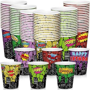 100 PCS 9 OZ Spider Curpable Paper Cups Spider Party Supplies Bulk Party Party Couph Coffes For Beverage Hot Cold Drink Holiday Picnic Cocktail Home Offices