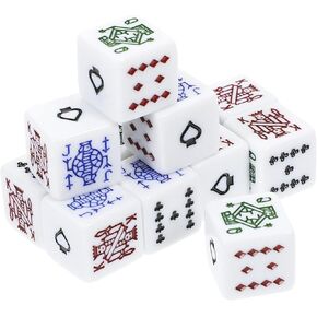 نرد البوكر ، 12 جهاز كمبيوتر كذاب نرد ، 16 مم 6- Swide Poker Dice لألعاب لعبة البوكر وألعاب ألعاب عيد ميلاد الورق