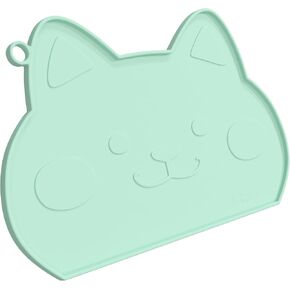 Cat Food Mats for Indoor Cats，Cat Matt for Food and Water，Kitty Food Mats for Floor,Silicone Pet Feeding Mat for Floor Non-Slip WaterproofGreen, 12x20