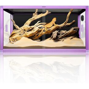 REPTI ZOO 50 Gallon Reptile Glass Terrarium, 36" x 18" x 18" Reptile Enclosure, Front Opening Tank with Light Weight Aluminum Alloy, Large Habitat for Bearded Dragon, Snake, Lizard, Gecko-Purple