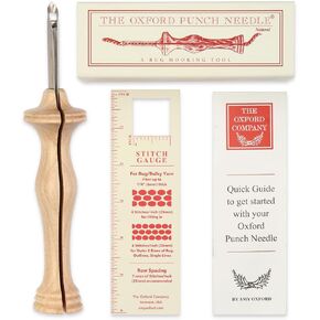 The Oxford Punch Needle #9 (3/8 inch Loop) Regular Point Punch Needle | Patented Design | Ergonomic Natural Wood Handle | Electropolished Steel Tip | Ideal for Rug Hooking