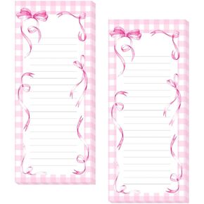 Sanixin 2 Pack Pink Bow Magnetic Notepads 120 Sheets Magnetic to Do List List Palcs Memo Pads for Revigerator Decor