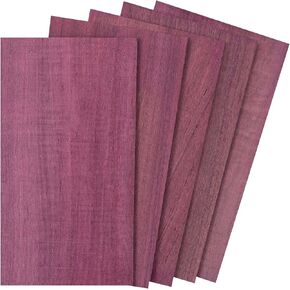 أوراق خشبية من Purpleheart 1/8 "سميكة ، 5 × 9 بوصة قطع القشرة القشرة الألواح لوحة فارغة للديكور الحرفي والفن بواسطة Craftiff