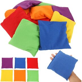 Cyeah 24 pcs أكياس حبوب الذرة للقذف ، أكياس الفاصوليا 6 × 6 بوصة للعبة كورنول ، 6 أكياس فول من نايلون ثقب الذرة ، وأكياس القماش لعائلة رمي لعبة العائلة