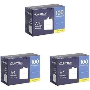 Columbian Invitation Self Seal Envelopes, 100/Box, 4 x 6 Inches for Photos & Cards, Release & Seal Peel and Seal Strip, Square Flap, White (COLO228) in Saudi Arabia