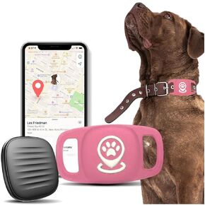 تعقب Pet Tracker Tracker Smart Pet Mition Tracker مع Holder ، Finder Smart Item ، جهاز MFI ، جهاز تتبع الكلاب ، بدون رسوم شهرية ، يعمل مع Find My (iOS فقط) ، Black