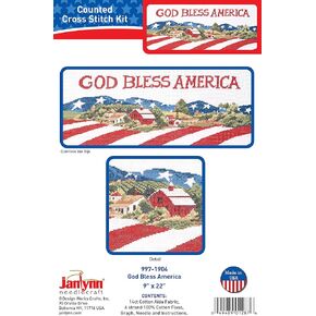 Janlynn God Bless America Counted Cross Stitch Kit