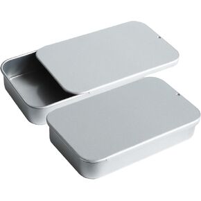 2 PCS MINI MINI SLIDE TOPINALES ، 3.15 × 1.97 × 0.59 بوصة ، حاويات مستطيلة صغيرة ، صندوق تخزين للحلوى ، المجوهرات ، الحرف ، مجموعات البقاء (الفضة)