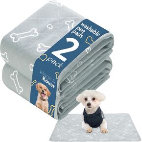 Washable Pee Pads for Dogs, 2 Pack Reusable Puppy Pads 28" x 42", Super Absorbent & Waterproof Training Mats for Potty, Crate, Kennel, Playpen, Bed & Sofa, Anti-Slip Wee Pee Pads for Dogs