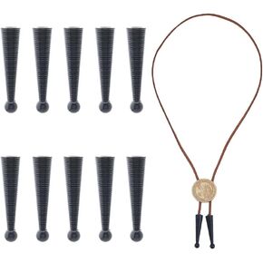 Superfindings 10pcs 35mm (1.38 بوصة) TIX Bolo TIPS أسود البولو كاب بوكلي استبدال سبيكة الأطراف عتيقة الحديد البولو التعادل المشابك لربطة البولو صنع العنق DIY CLAFTS COMPLES