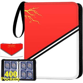 Card Card Binder 4-Pocket ، 400 ألبوم بطاقة تداول قابلة للتحصيل 400 من الجيوب مع 50 من الأكمام ذات الوجهين القابل للإزالة لبطاقات MTG و TCG وبطاقات الرياضة-Black