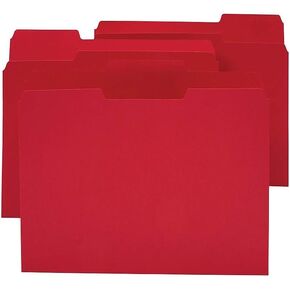 Staples 285130 Colored Top-Tab File Folders 3 Tab Assorted Colors Letter Size 24/Pk