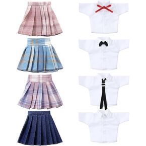 Bencailor 8 Pieces Summer Doll Clothes for 11.8 Inch Doll Accessories Shirt Skirts Dress Outfit Clothing for Birthday Gift(Classic)