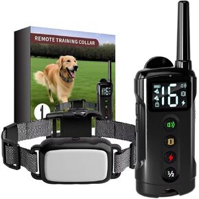 [1000ft Range] Dog Training Collar with Remote - 4 Safe Modes (Beep/Vibration/Static Stimulation), IPX7 Waterproof & Rechargeable E-Collar for Small, Medium & Large Dogs (5-150 lbs)