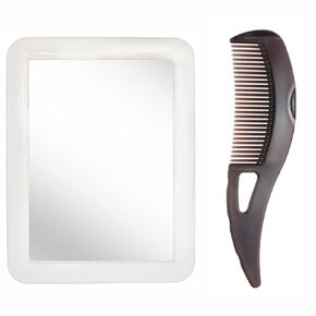 Small 5" x 7" Locker Mirror Magnetic for School Locker, Bathroom, Household Refrigerator,Mirror Locker Accessories with Dandruff Comb for Scalp for Women and Men (Black)