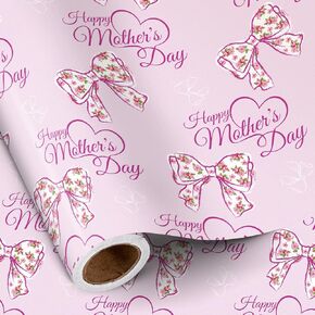 Ruspepa Mother's Day Rapping Roll ، لفة صغيرة ، ولفة مصغرة ، وردية زرقاء تصميم الأزهار ، والورق ، والورقة الهدايا عيد الأم ، والألوان المائية ، وألوان مائية ، وأمهات ، وأم احتفالات عيد الأم ، و 17 في × 16.4 قدمًا