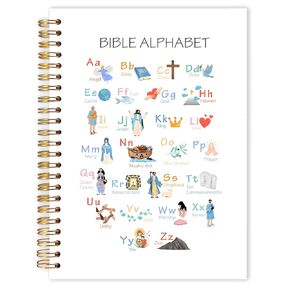 Qabliqo الكتاب المقدس Alphabet Christian SPOONS ، مجلات آية الكتاب المقدس التعليمية للكتابة ، ABC Alphabet Christian Journal ، دفتر ديني للكتاب المقدس لأخذ الملاحظات ، 5.5x8.3 بوصة