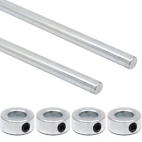 (2+4 حزمة) 5/8 "× 36" قضبان فولاذية مطلية بالزنك و 5/8 "يطوق عمود الصلب الصلب ، لاستخدامها كعمود محور على شاحنات يدوي عربات العربات عربات العربات