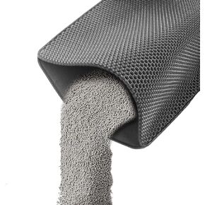 حصيرة مربع القمامة الرمادية ، 35''x23 '' Honeycomb طبقة مزدوجة طبقة غير قماشية لا تنحدر من تصميم حصيرة القمامة ، مقاومة للماء والبول ، التحكم في الانتثار ، قابلة للغسل سهلة التنظيف