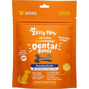 zesty paws all-in-one عظام الأسنان الوظيفية ، صغيرة ، 6ct