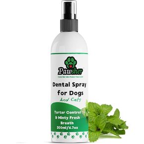 رذاذ الأسنان الممتاز للكلاب والقطط | Tartar Control & Minty Fresh Breath | تنظيف أسنان القط والكلاب الأساسية | مزيل لوحة الأسنان والكلب المعطر | 6.7 أوقية