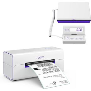 Rollo Wireless Thermal Shipping Label Printer and Shipping Scale Bundle - High Speed Direct Thermal Printer with Scale for Shipping Packages