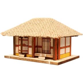 Hobby Wooden Model Kits Traditional Korean Two-Bay Thatched Cottage Diorama Kit