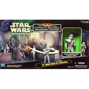 Star Wars: Power of The Force Cantina 3-D Display Diorama with Sandtrooper & Patrol Droid