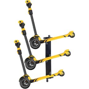 ztysn Scooter Wall Mount Rack Garage Storage Stand For Multiple Scooters Holder For 3 Electric Scooter, Metal Organizer(Black)