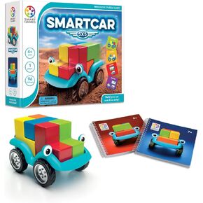 SmartGames Smart Car 5 × 5 لعبة ألغاز بناء مهارات معرفية خشبية تتميز بـ 96 تحديًا لعوبًا للأعمار 4+