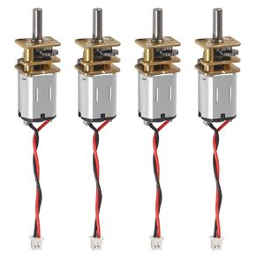 4pcs Mini Micro N20 Gear Motor DC 3V-6V Slow Speed Full Metal Gearbox Micro Motor for RC Car, Robot Model, DIY Engine Toys (Without terminals)