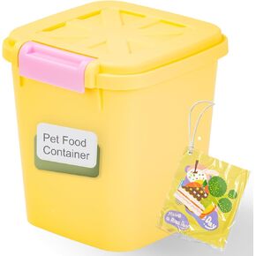 Cat Food Storage Container, 5 lbs Pet Cat Treat Storage Bin with Lid, Dry Food Storage for Dog Treats, Cat Food, Cereal, Rice, Birds (4 lbs) - Green